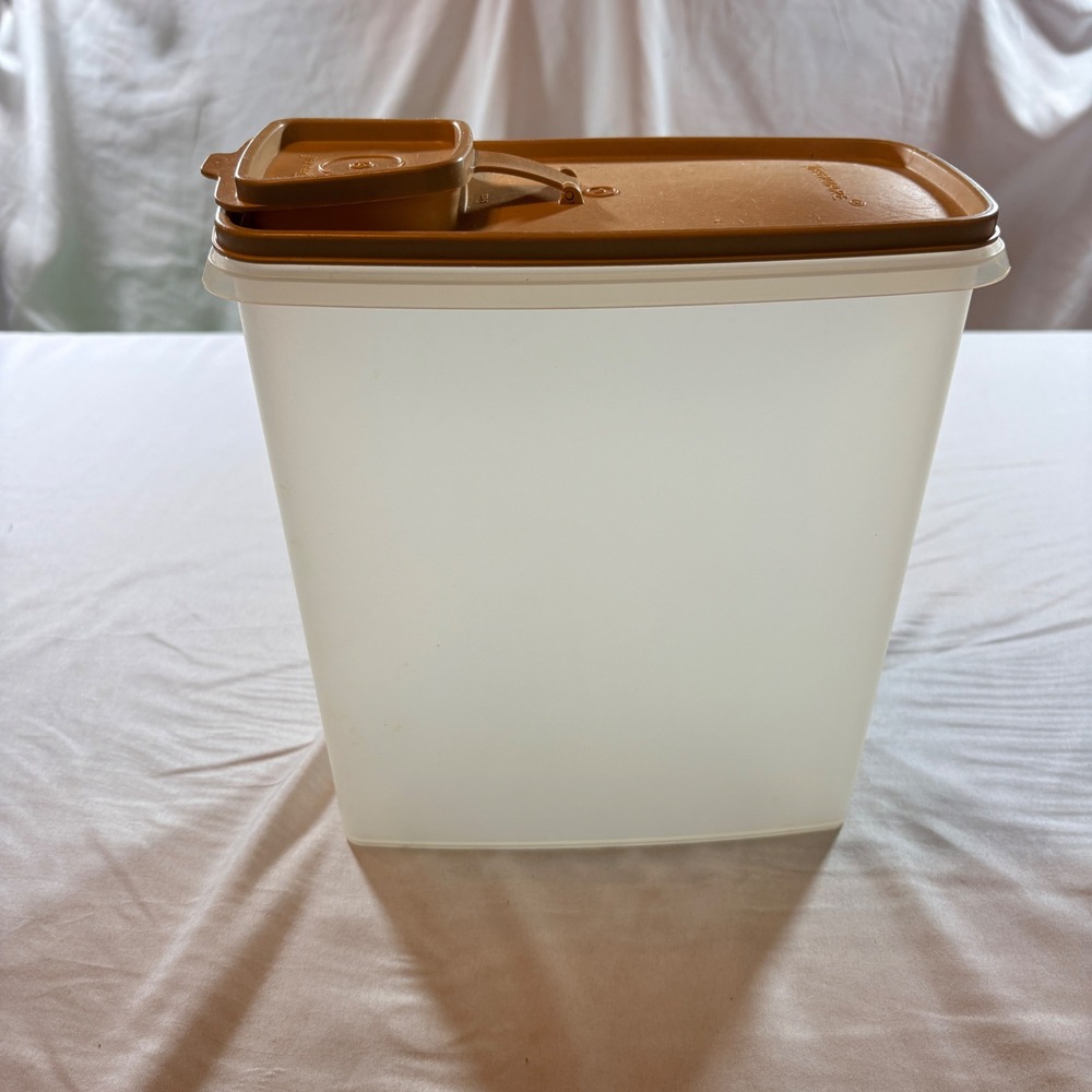 Tupperware Modular Mates Super Oval 4 Sheer Container Harvest Gold Lid 1588-2